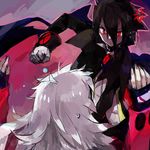  2boys angry black_hair disgaea disgaea_4 fenrich makai_senki_disgaea_4 multiple_boys red_eyes valbatose valvatorez_(disgaea) vampire violence white_hair 