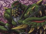  armband armor chain deviljho_(armor) full_armor kurii_chasuke male_focus monster_hunter monster_hunter_3 solo spikes 