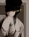  androgynous bad_id bad_pixiv_id baggy_clothes grin labcoat persona persona_4 reverse_trap shadow_(persona) shadow_naoto shirogane_naoto shirt short_hair smile solo waimaki yellow_eyes 