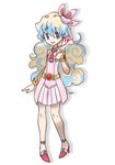  1girl armlet bracelet cloud_hair flower hair_flower hair_ornament high_heels jewelry linaria_(ookinahitomi) long_hair multicolored_hair nia_teppelin parody pokemon shoes smile solo style_parody sugimori_ken_(style) tengen_toppa_gurren_lagann two-tone_hair 