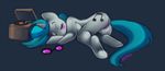  333456 anthro blue_hair cutie_mark dj_pon3_(mlp) equine eyes_closed eyewear female feral friendship_is_magic glasses grey_background hair horn horse mammal my_little_pony nude plain_background pony record record_player solo unicorn vinyl_scratch_(mlp) 