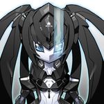  black_rock_shooter black_rock_shooter_(character) blue_eyes burning_eye glowing glowing_eye mecha mechanization medarot no_humans robot_joints solo tonami_kanji twintails 