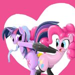  anal anal_insertion anal_penetration ass_to_ass blue_eyes blush dildo double_dildo duo elbow_gloves equine female feral friendship_is_magic gloves horn horse insertion laaseensld lesbian mammal my_little_pony penetration pinkie_pie_(mlp) pony purple_eyes pussy rubber sex_toy twilight_sparkle_(mlp) unicorn 
