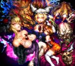  :p alcohol alternate_costume animal_ears between_breasts blonde_hair blush bottle breasts cat_ears cat_tail chen cleavage collar crossed_legs cup drinking_glass elbow_gloves gap garter_straps gloves inuboe large_breasts lips multiple_girls multiple_tails purple_eyes red_eyes short_hair sitting skull smile tail thighhighs tongue tongue_out touhou white_legwear wine wine_glass yakumo_ran yakumo_yukari yellow_eyes zettai_ryouiki 