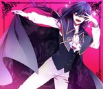  ai_(warekaku) cape cravat gloves inu_x_boku_ss long_hair male_focus mask open_mouth purple_hair shoukiin_kagerou sparkle vest 