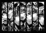  cirno column_lineup face flandre_scarlet greyscale hong_meiling izayoi_sakuya monochrome multiple_girls neichiru patchouli_knowledge remilia_scarlet ringed_eyes rumia the_embodiment_of_scarlet_devil touhou 