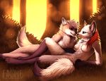  anthro blue_eyes breasts canine couple cute duo falvie female male mammal necklace nude straight wolftale 
