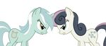  bonbon_(mlp) discorded equine female friendship_is_magic glare gray_toned horn lyra_(mlp) my_little_pony silver_toned two_tone_hair unicorn unknown_artist 