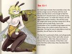  antennae bee bee_girl character_profile honey insect_girl mon-musu_quest! monster_girl translated 