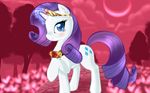  &hearts; &lt;3 blossomppg blue_eyes blush crown cutie_mark equine female feral forest friendship_is_magic fur hair hooves horn horse long_hair looking_at_viewer magic makeup mammal moon my_little_pony necklace night outside pony purple_hair rarity_(mlp) smile solo standing tail tree unicorn white white_fur wood 