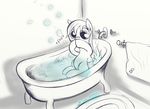  bath bathing bathtub bubble bubbles cute derpy_hooves_(mlp) equine female feral friendship_is_magic mammal monochrome my_little_pony pegasus poussieredelune sitting sketch solo water wings 