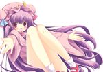  :d bare_legs blush convenient_leg crescent hands hat long_hair looking_at_viewer mary_janes open_mouth outstretched_arms outstretched_hand patchouli_knowledge purple_eyes purple_hair shoes simple_background smile socks solo spread_arms touhou very_long_hair white_background white_legwear yamcha_(cocololi) 