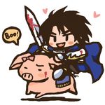  armor blood chibi gensou_suikoden gensou_suikoden_ii happy heart lowres luca_blight pig suikoden suikoden_ii 