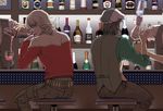  bad_id bad_pixiv_id banned_artist bar barnaby_brooks_jr bartender belt blonde_hair brown_hair cabbie_hat cocktail_glass cup drinking_glass facial_hair glasses hat jacket kaburagi_t_kotetsu littlebittylin multiple_boys red_jacket scenery stool stubble studded_belt tiger_&amp;_bunny vest waistcoat 