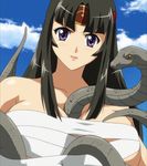  bandage black_hair breasts highres long_hair purple_eyes queen&#039;s_blade queen's_blade snake tomoe 