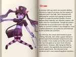  character_profile chrome loli mon-musu_quest! monster_girl necromancer purple_skin striped tagme thighhighs translated 