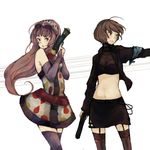  artist_request cosplay costume_switch dress gun jacket long_hair megurine_luka meiko multiple_girls project_diva_(series) project_diva_2nd skirt sunglasses very_long_hair vocaloid weapon 