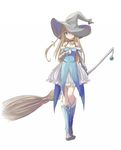  bad_id bad_pixiv_id bare_shoulders blonde_hair blue_eyes braid broom cross hat kyabechi long_hair original simple_background solo white_background witch_hat 