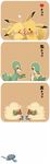  couple cute daww female izusetsu lonely male nintendo pikachu pok&#233;mon pok&eacute;mon snivy tympole video_games whimsicott 