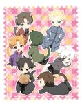  animal_ears black_eyes black_hair blonde_hair blue_eyes book brown_eyes brown_hair cat_ears cat_tail chibi emiya_kiritsugu extra_ears fangs fate/zero fate_(series) food formal green_eyes green_hair hamburger heterochromia hood hoodie jacket kayneth_el-melloi_archibald kemonomimi_mode kotomine_kirei male_focus matou_kariya mimoza multiple_boys orange_hair pink_background suit tail tears toosaka_tokiomi uryuu_ryuunosuke waver_velvet white_hair 