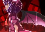  bad_id bad_pixiv_id bat_wings blush hat looking_up nerikeshi open_mouth purple_hair red_eyes remilia_scarlet short_hair solo touhou wings 