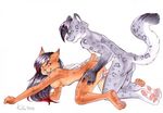  all_fours anthro breasts couple doggy_position doggystyle duo feline female from_behind heterochromia hindpaw kuka leopard looking_back lynx male mammal nude pandablubb paws penetration penis piercing plain_background pussy sex snow_leopard straight vaginal vaginal_penetration white_background 
