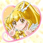  blonde_hair blush bow choker cure_peace double_v earrings eyelashes hair_flaps jewelry kise_yayoi long_hair magical_girl precure ribbon smile_precure! solo tears v wavy_mouth wide_ponytail yaso_shigeru yellow yellow_bow yellow_choker yellow_eyes 