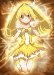  b-cat bike_shorts blonde_hair bow brown_eyes choker cure_peace double_v earrings hair_flaps jewelry kise_yayoi long_hair magical_girl precure ribbon shorts shorts_under_skirt skirt smile_precure! solo v wide_ponytail yellow yellow_bow yellow_choker yellow_shorts yellow_skirt 