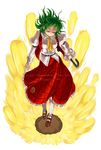  closed_eyes green_hair highres kazami_yuuka oso_(toolate) smile solo touhou 