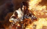  1boy dark_persona highres male male_focus prince_(sands_of_time) prince_of_persia sand solo ubisoft 