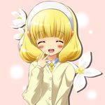  blonde_hair cardigan hairband highres kise_yayoi long_hair nail_polish precure smile_precure! solo tenjou_ryuka white_hairband 