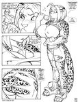  big_breasts big_butt black_and_white breasts butt canine clothing comic crystal feline female growth hair huge_breasts jaguar line_art mammal max_blackrabbit monochrome muscles muscular_female nipples short_hair tail torn_clothing weights working_out workout 