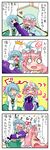  4koma comic drooling heterochromia highres multiple_girls myon_(phrase) saigyouji_yuyuko saliva tatara_kogasa touhou translated yuzuna99 
