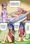  hiiragi_kagami hiiragi_tsukasa izumi_konata lucky_star masturbation panties peeing sleeping spidu water_sports 