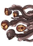  5girls bald breasts eel female fish grey_eyes lamprey lamprey_eel large_breasts lowres marine monster monster_girl multiple_girls nightmare_fuel nipples nude open_mouth parasite sharp_teeth simple_background tagane teeth tentacle what white_background 