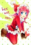  bad_id bad_pixiv_id blue_eyes christmas heart highres inazuma_eleven_(series) inazuma_eleven_go kirino_ranmaru male_focus namie-kun otoko_no_ko pink_hair santa_costume solo 