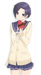  blush box cardigan heart-shaped_box kobayakawa_rinko kuuyuu love_plus school_uniform serafuku short_hair solo valentine 
