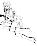  boots breasts cleavage fate/zero fate_(series) genderswap genderswap_(mtf) greyscale habit haruhikohiko high_heels knee_boots kotomine_kirei medium_breasts monochrome nun pixel_art shoes solo torn_clothes 