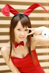  animal_ears asahina_mikuru bunny_ears collar cosplay highres hiromichi leotard photo suzumiya_haruhi_no_yuuutsu 
