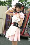  apron asahina_mikuru asian cosplay hair_ribbon hair_ribbons highres matsunaga_ayaka photo real ribbon suzumiya_haruhi_no_yuuutsu twin_tails twintails waitress waitress_uniform 