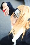  ari_(model) blonde_hair cosplay deidara handmouth headband highres naruto naruto_shippuuden photo 