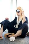  ari_(model) blonde_hair cosplay deidara handmouth headband highres naruto naruto_shippuuden photo 