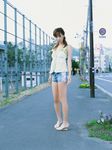  denim highres hoshino_aki photo rapture shorts tank_top 