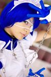  cosplay cuffs eyepatch gloves handcuffs highres ikkitousen maid maid_apron maid_uniform photo riori ryomou_shimei ryomou_shimei_(cosplay) 