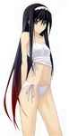  bikini blue_eyes hairband long_hair shingo_(missing_link) side-tie_bikini simple_background solo swimsuit toono_akiha tsukihime very_long_hair white_hairband 