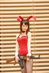  ak-47 animal_ears asahina_mikuru assault_rifle bunny_ears collar cosplay fishnet_legwear fishnet_stockings fishnets gun highres hiromichi kalashnikov legwear leotard photo rifle suzumiya_haruhi_no_yuuutsu weapon 