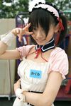  apron asahina_mikuru cosplay hair_ribbon hair_ribbons highres matsunaga_ayaka photo ribbon suzumiya_haruhi_no_yuuutsu waitress waitress_uniform 