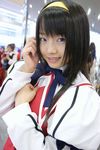  asian blue_eyes cosplay hairband himemiya_chikane kannazuki_no_miko matsunaga_ayaka photo real sailor sailor_uniform school_uniform serafuku uniform 