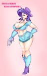  areola big_breasts breasts cleavage clothed clothing female friendship_is_magic gun horn humanoid my_little_pony ranged_weapon rarity_(mlp) sundown_(artist) weapon 