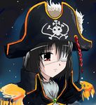 another black_hair cosplay cravat cyber_(cyber_knight) epaulettes eyepatch hat hat_feather katou_marika katou_marika_(cosplay) miniskirt_pirates misaki_mei pirate pirate_hat red_eyes season_connection short_hair skull_and_crossbones solo 